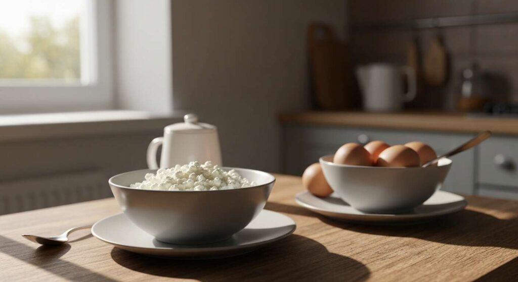 Serek wiejski czy jajka? Dietetyk porównuje, co lepsze na białkowe śniadanie