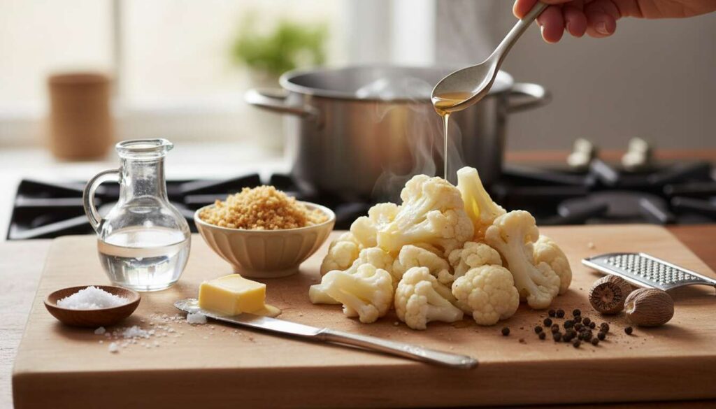 Wsyp 1 łyżeczkę do gotującej się wody. Kalafior zachowa śnieżnobiały kolor, a uciążliwy zapach zniknie