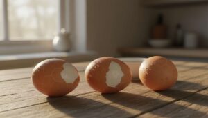 Dodaj do jajek. Po ugotowaniu skorupka sama się ześlizgnie