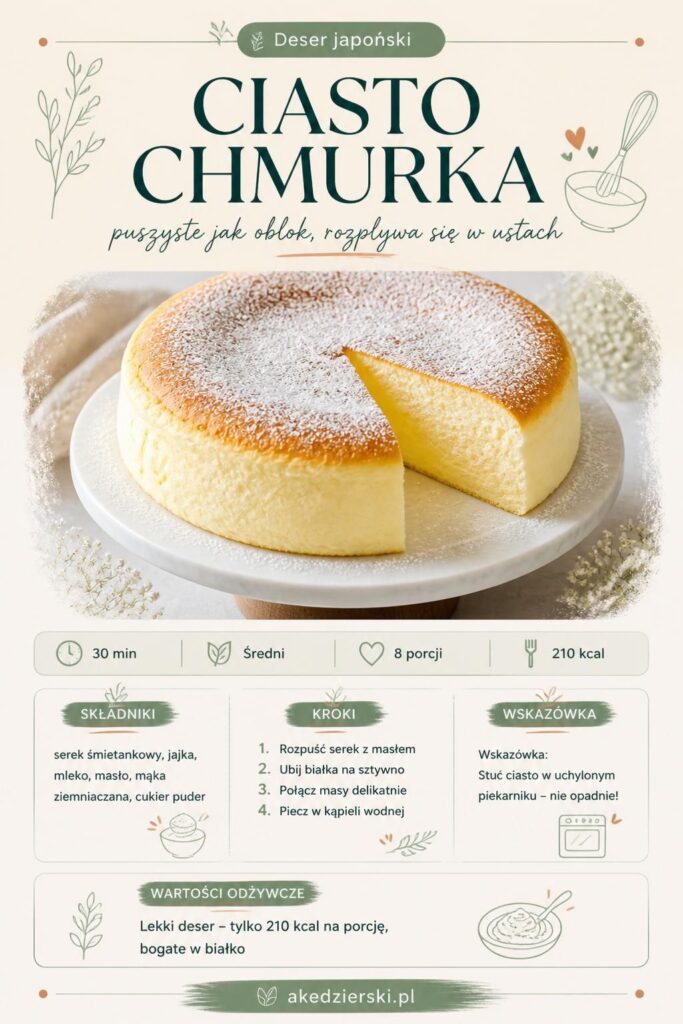 Japońskie ciasto chmurka – przepis krok po kroku, puszysty japoński sernik soufflé