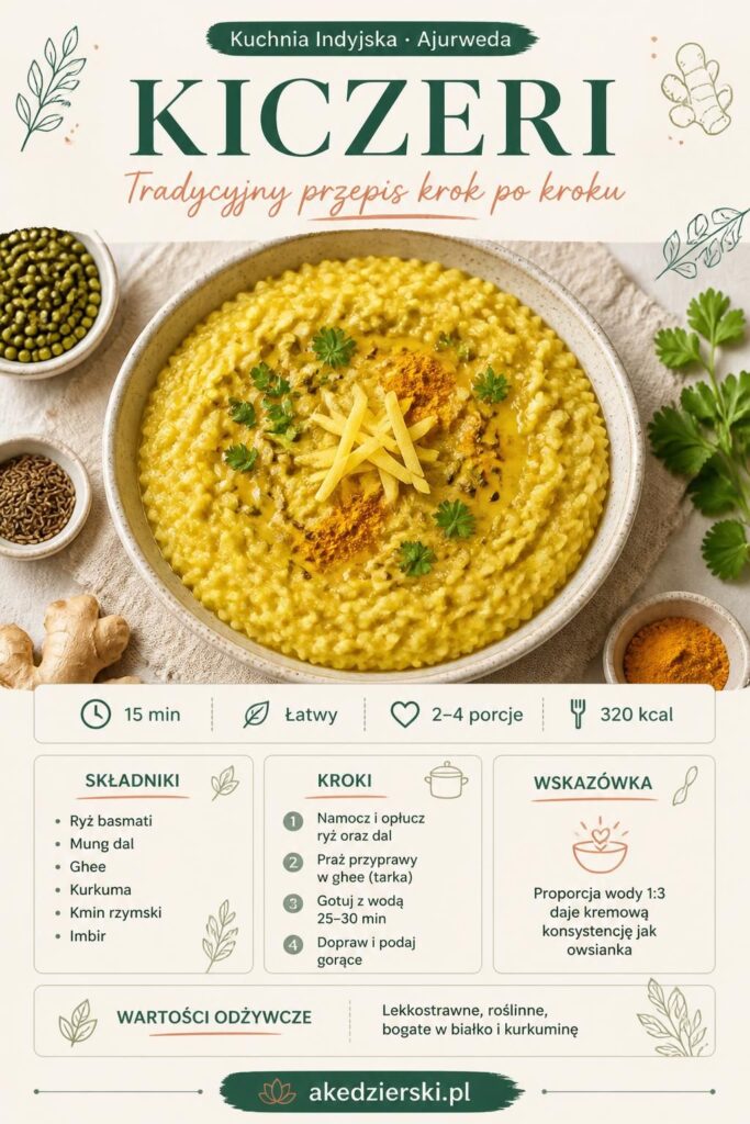 Kiczeri – tradycyjny przepis ajurwedyjski z ryżu basmati i fasolki mung dal krok po kroku